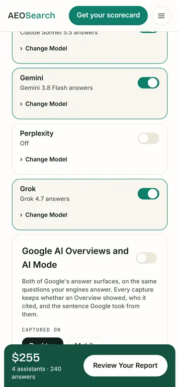 AEOSearch on a phone