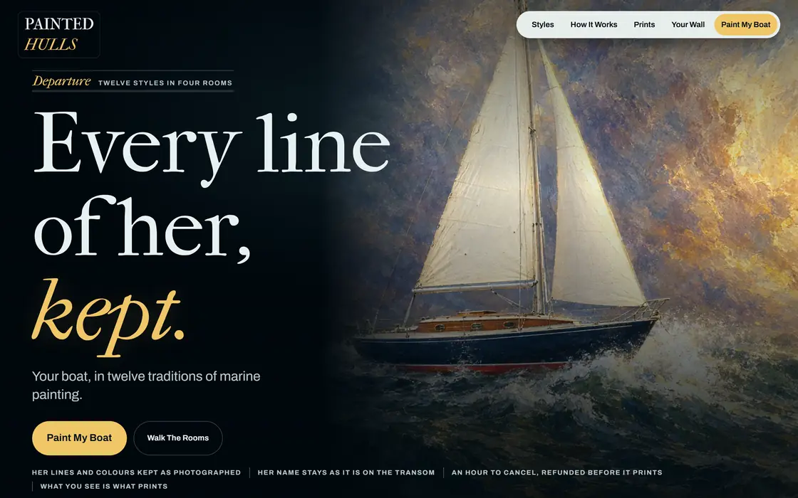 Painted Hulls on a desktop screen
