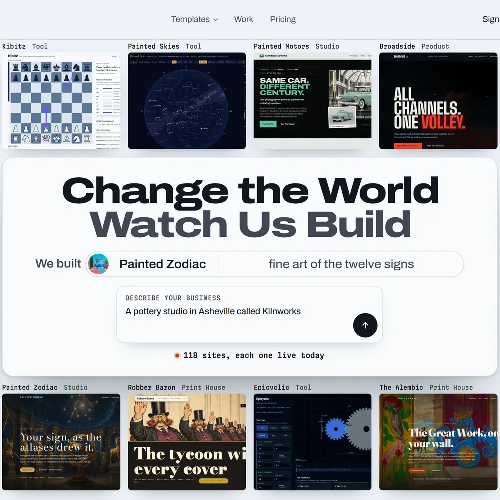 Garboard’s first screen: a wall of site cards around one search box
